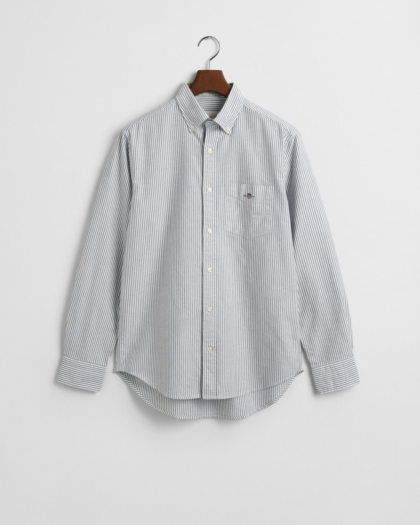 Chemise Oxford classique à rayures banquier coupe droite