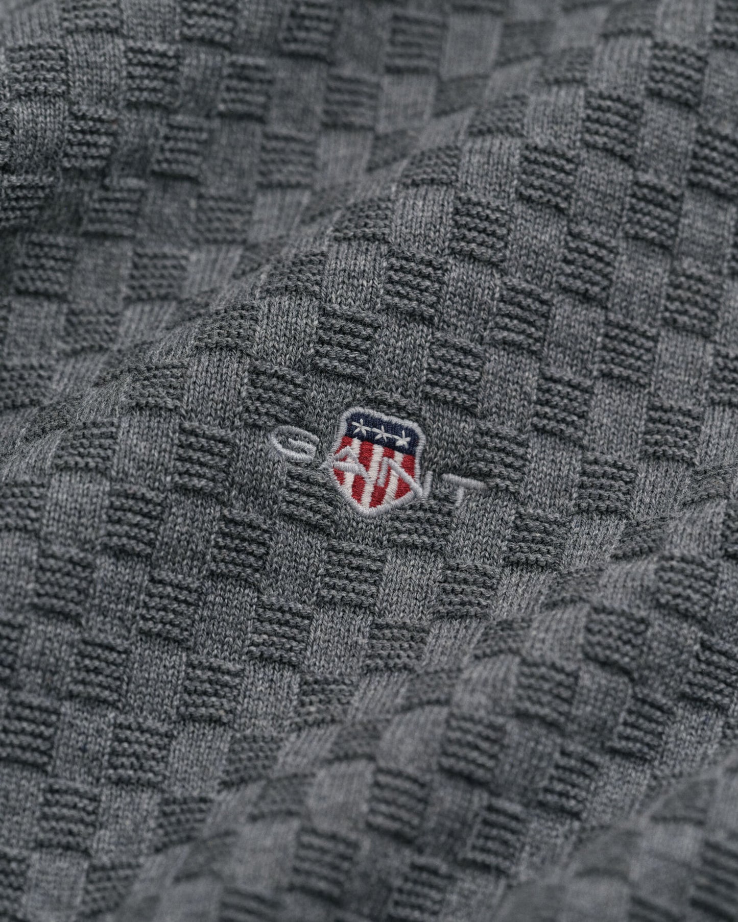 Micro Textured Crew Neck Sweater