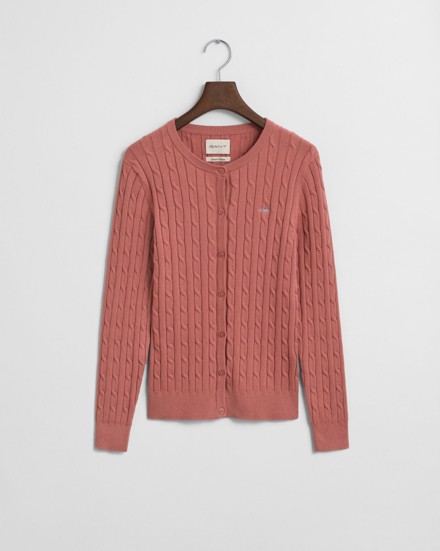 Cardigan aus Stretch-Baumwolle mit Zopfmuster