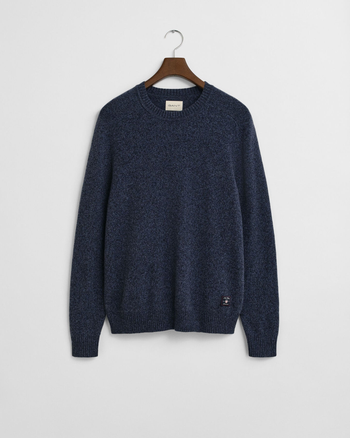 Pull col rond en laine mélangée moulinée