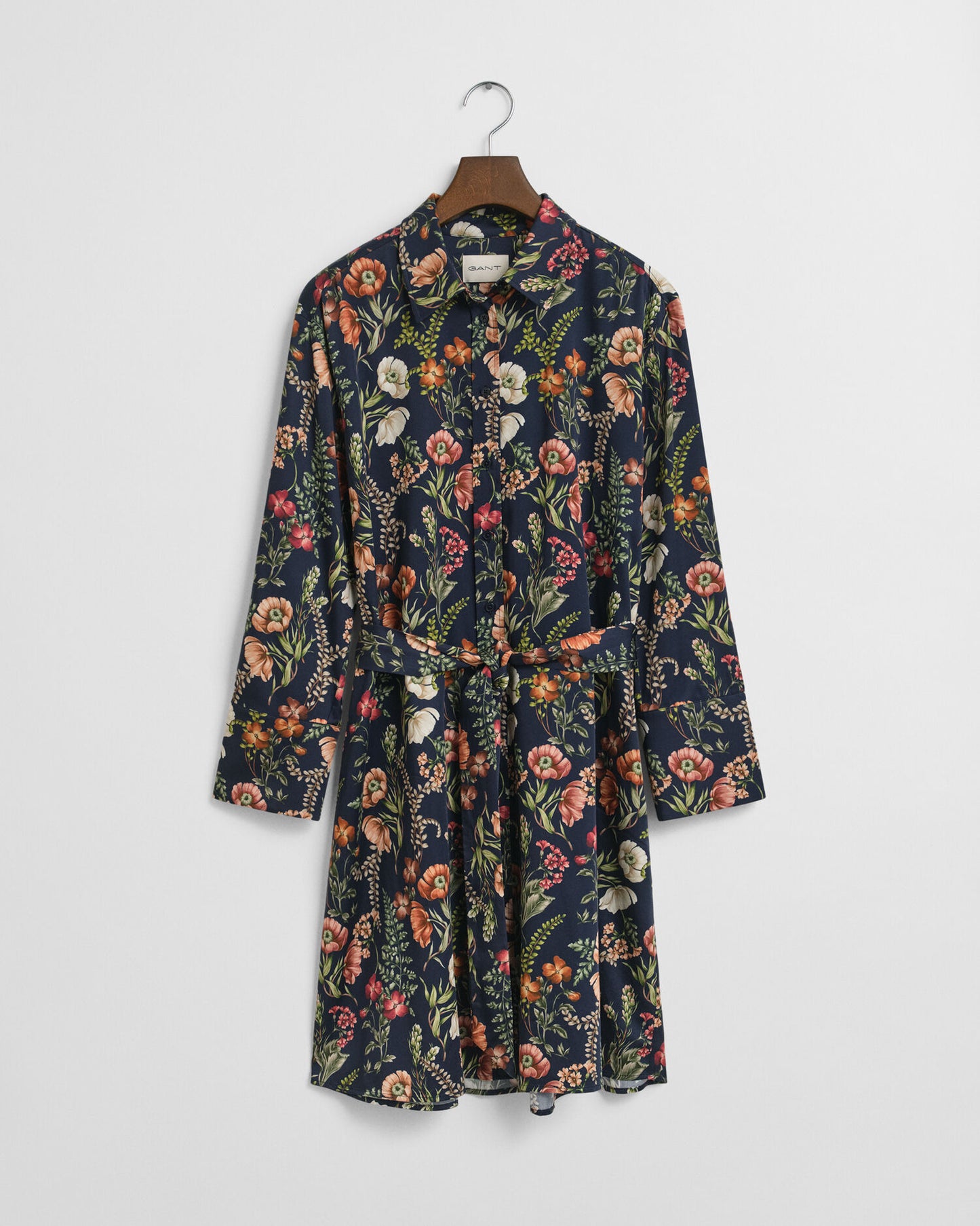 Hemdblusenkleid aus Viskose mit Blumenmuster