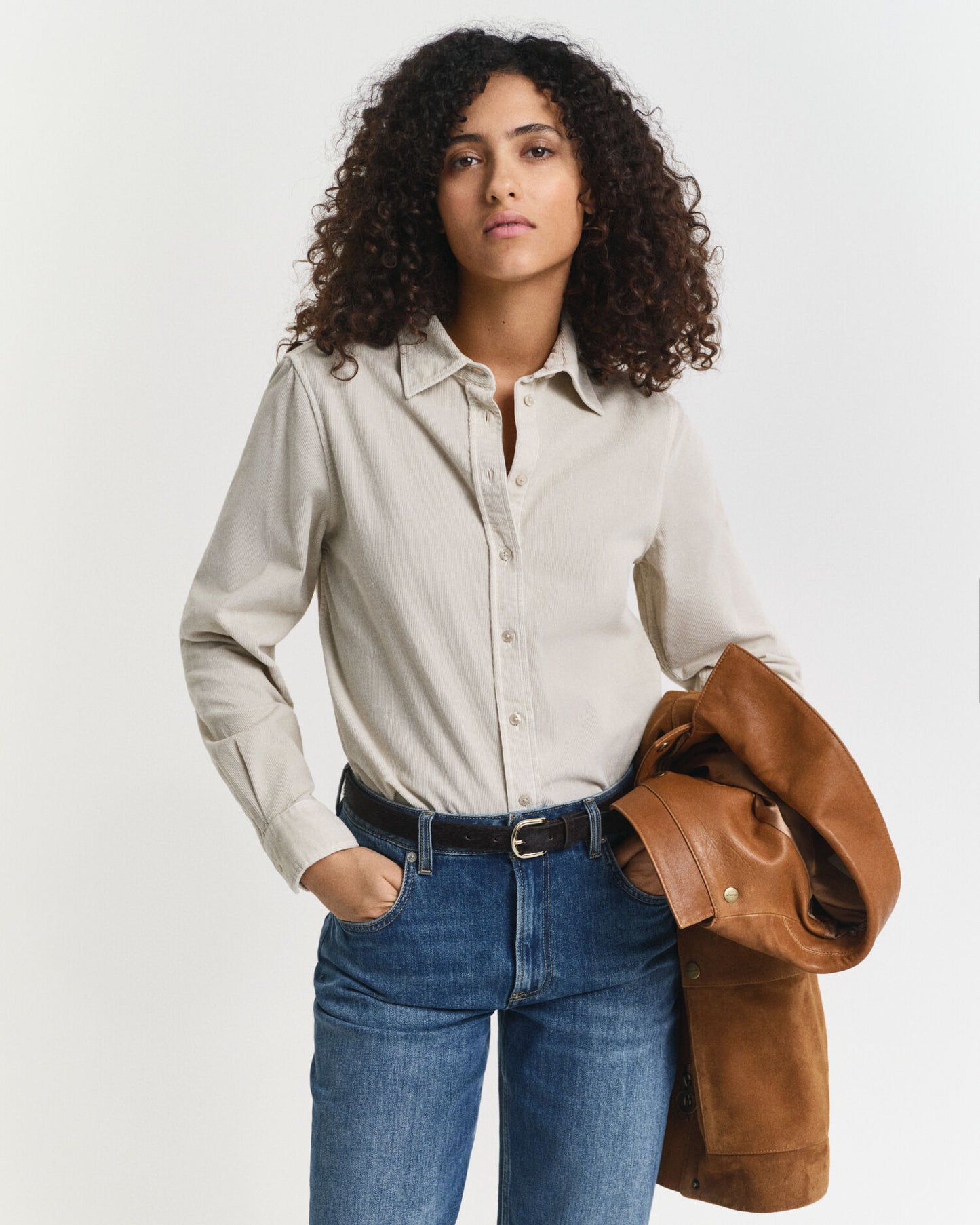 Chemise Regular Fit en Velours Côtelé