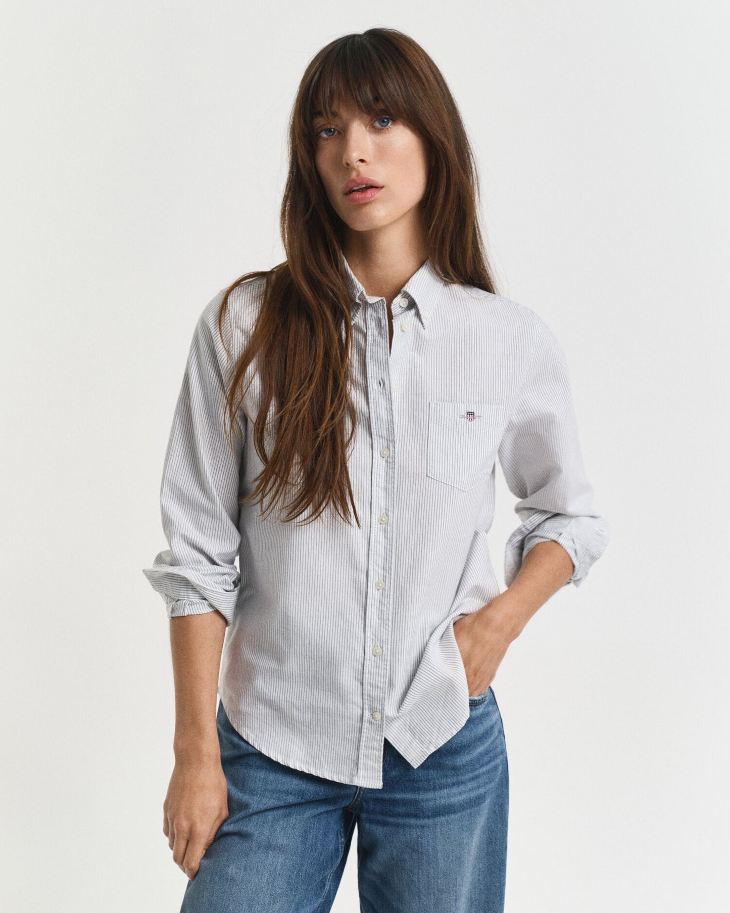 Klassisches Oxford-Hemd mit Streifen, Regular Fit