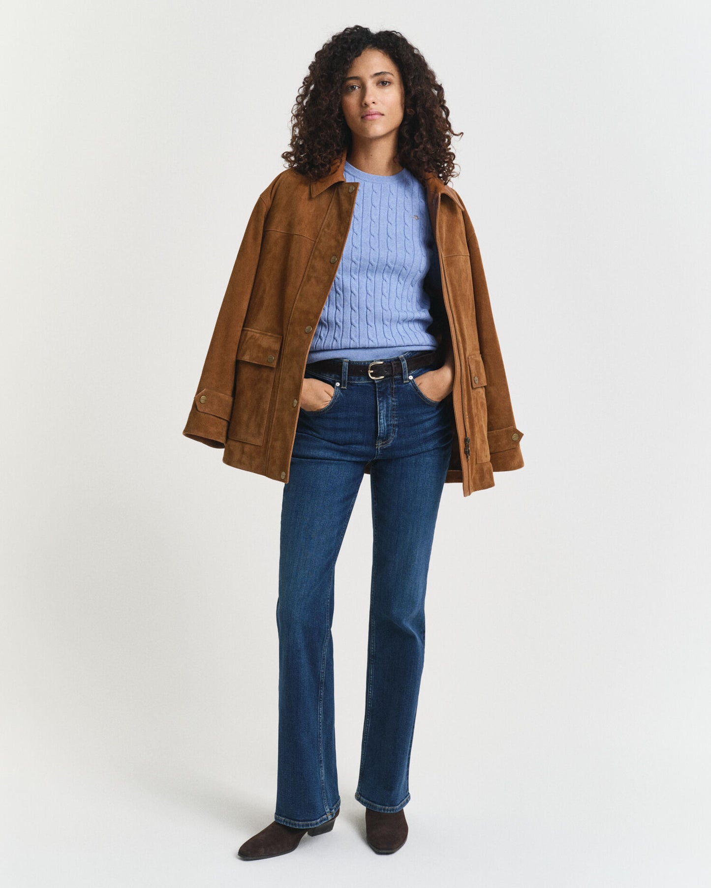 Pullover aus Stretch-Baumwolle mit Zopfmuster