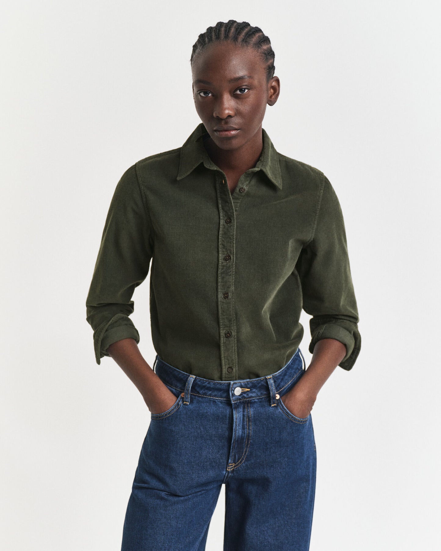 Chemise Regular Fit en Velours Côtelé