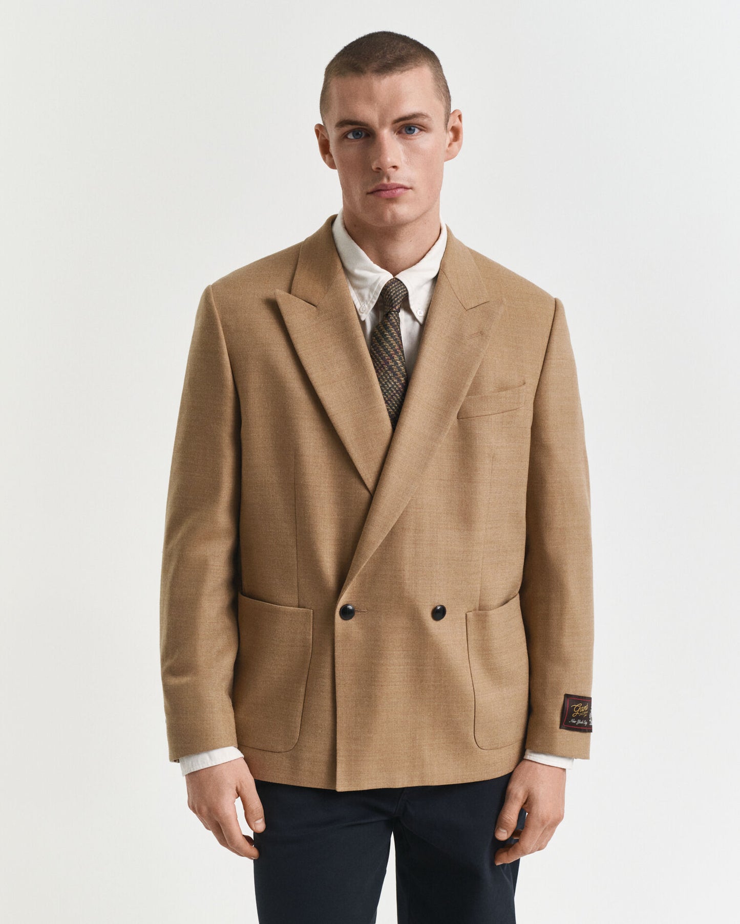 Blazer en flanelle couleur chameau