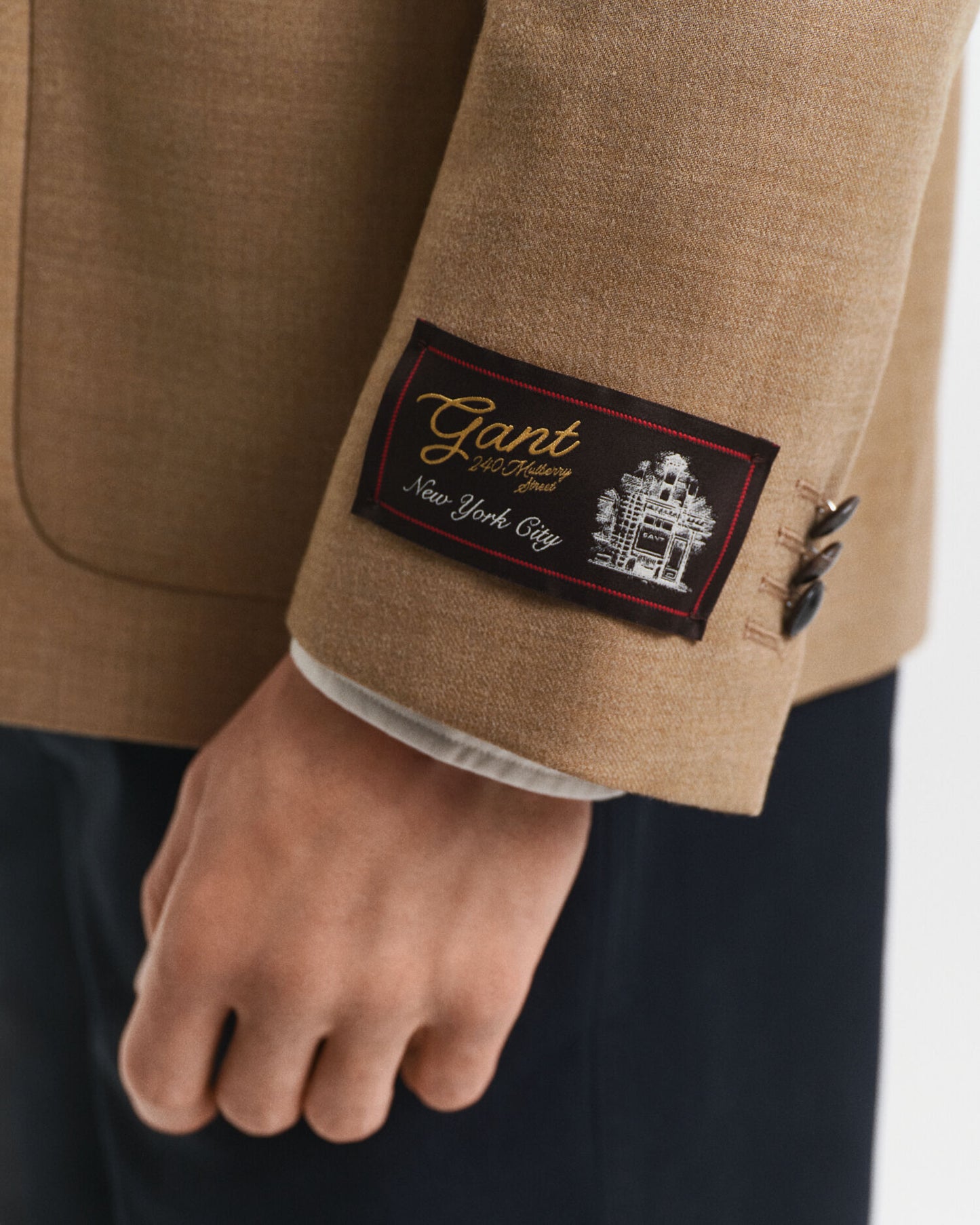 Blazer en flanelle couleur chameau