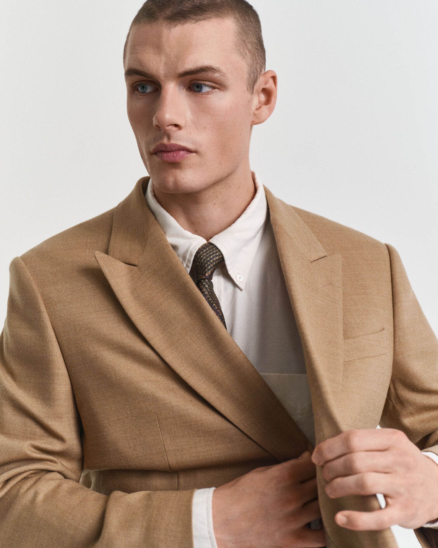 Blazer en flanelle couleur chameau