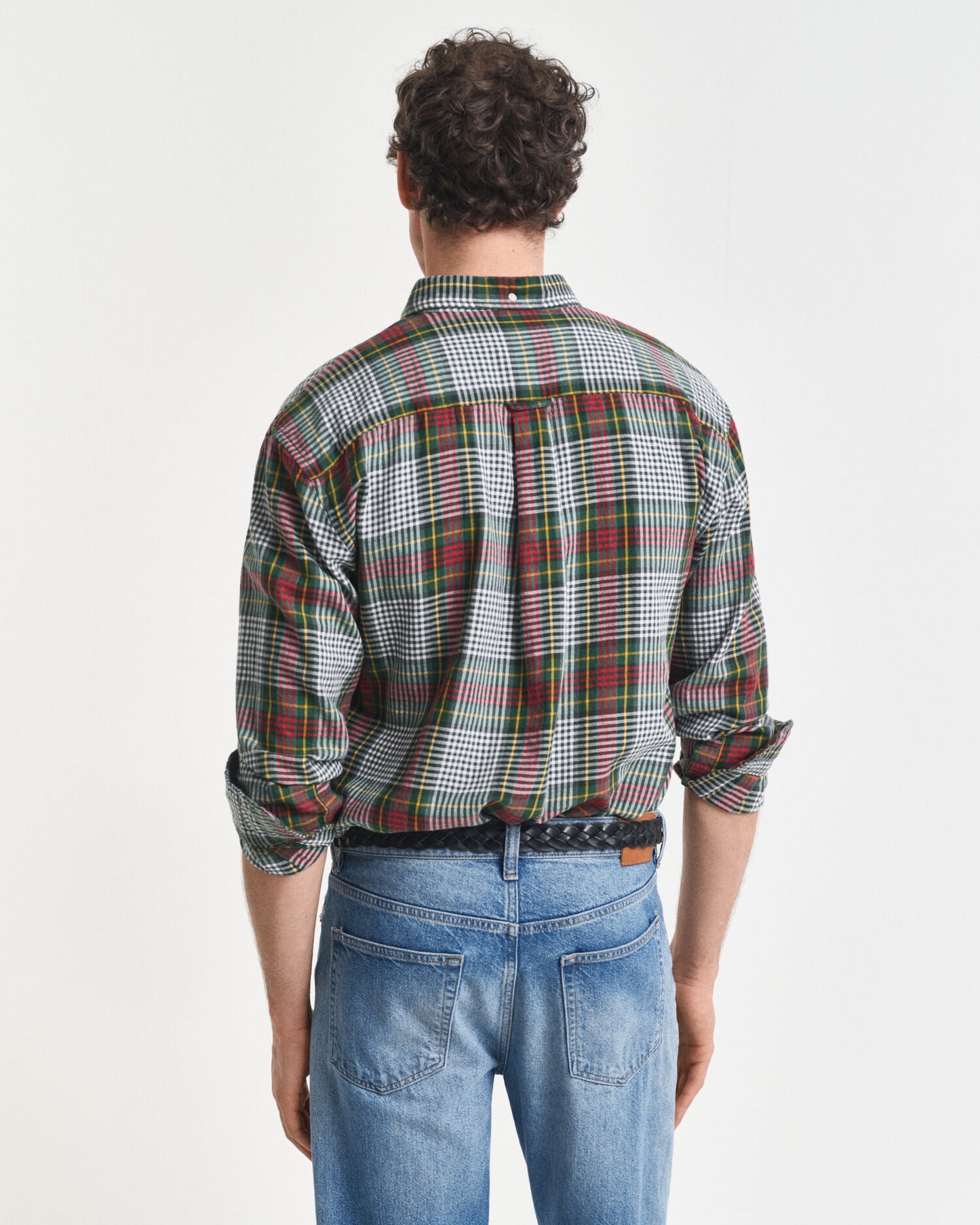 Chemise en sergé léger à carreaux coupe décontractée