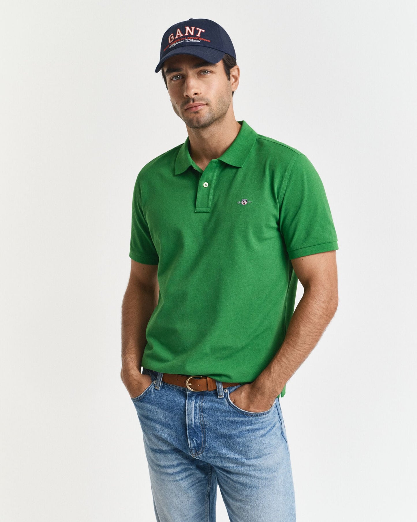 Regular Fit Schild-Polohemd aus Piqué