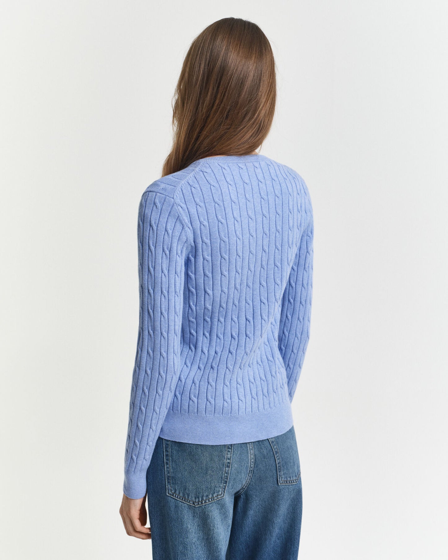Strickjacke aus Baumwollstretch mit Zopfmuster