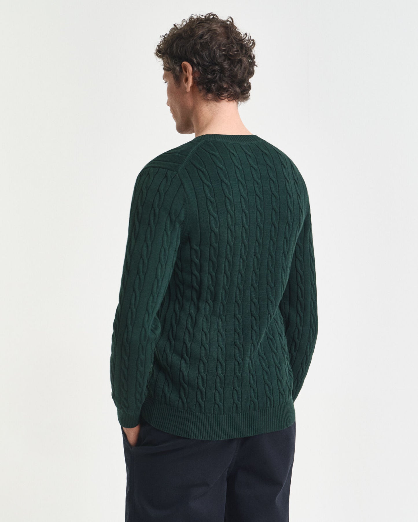 Chandail ras-du-cou en tricot torsadé de coton