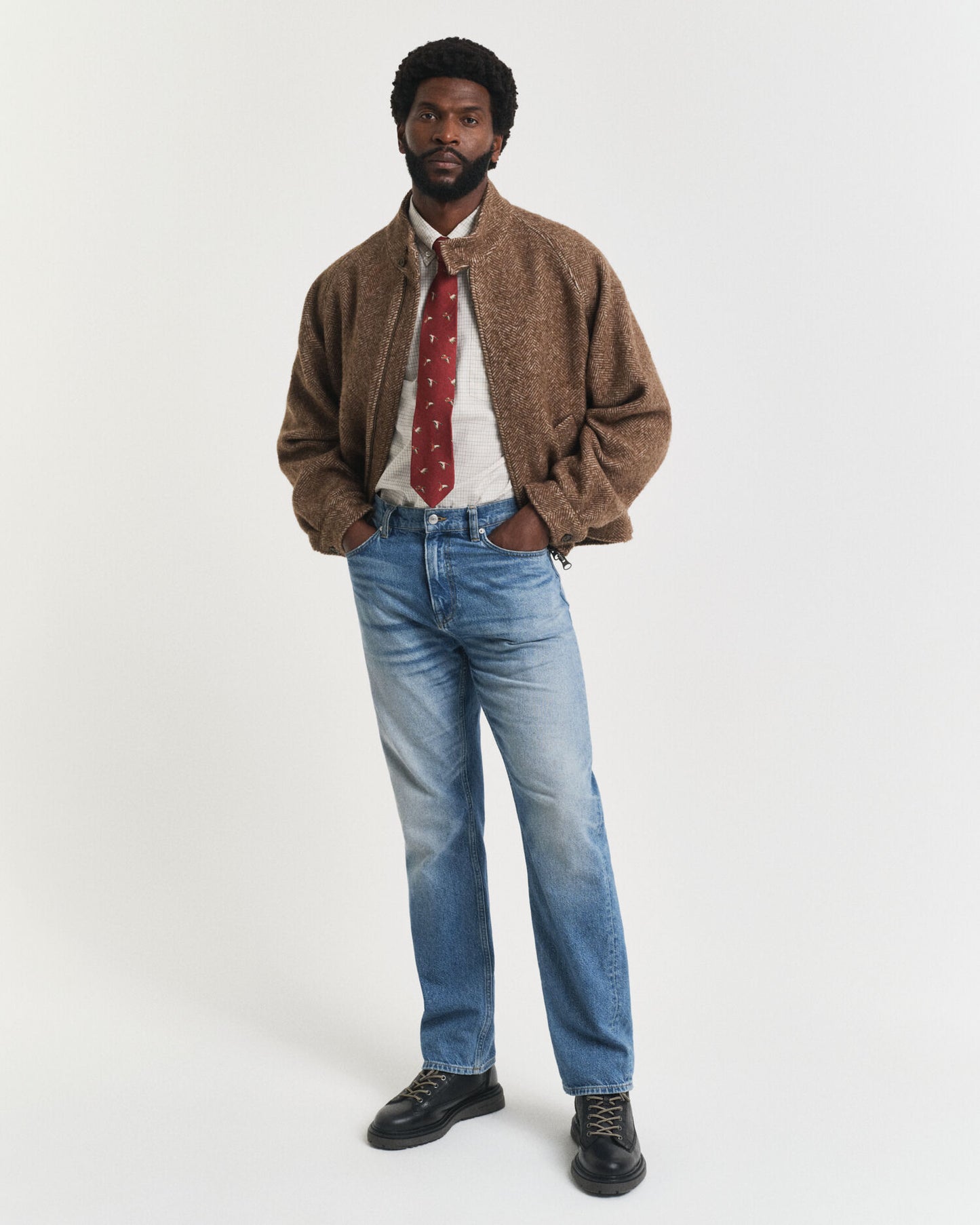 Chemise Oxford de luxe à carreaux, coupe ample