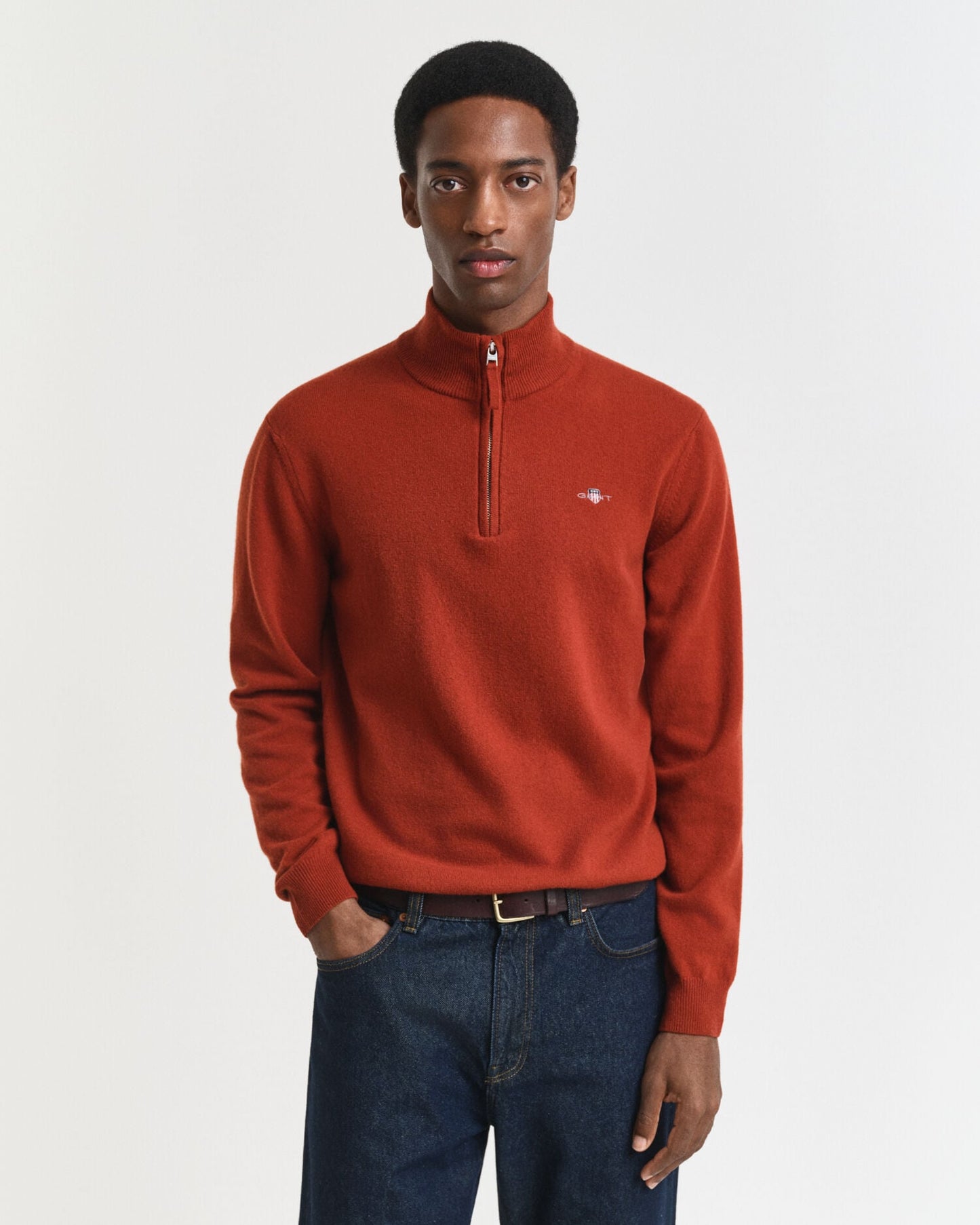 Pull en demi-zip en lambswool superfine