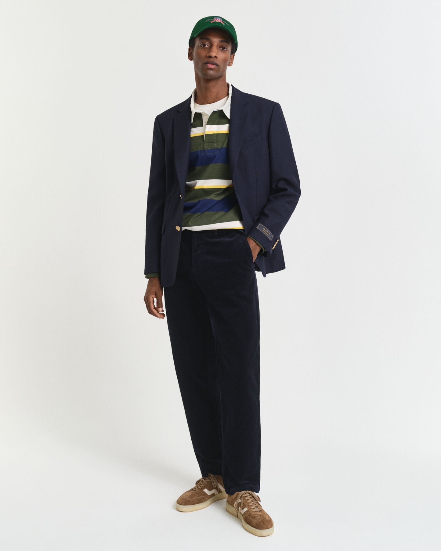 Chino en velours côtelé coupe droite