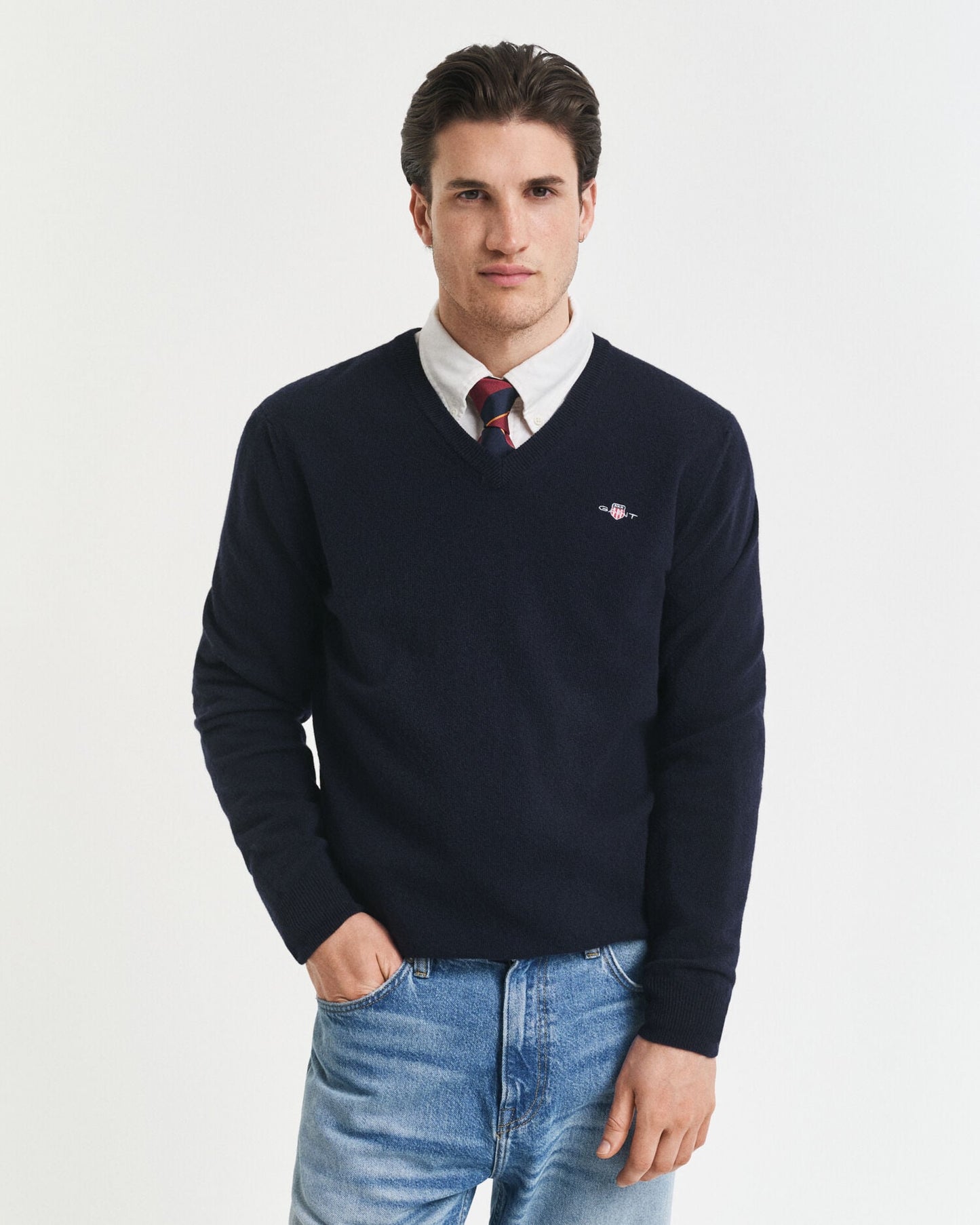 Superfeiner Lambswool V-Pullover