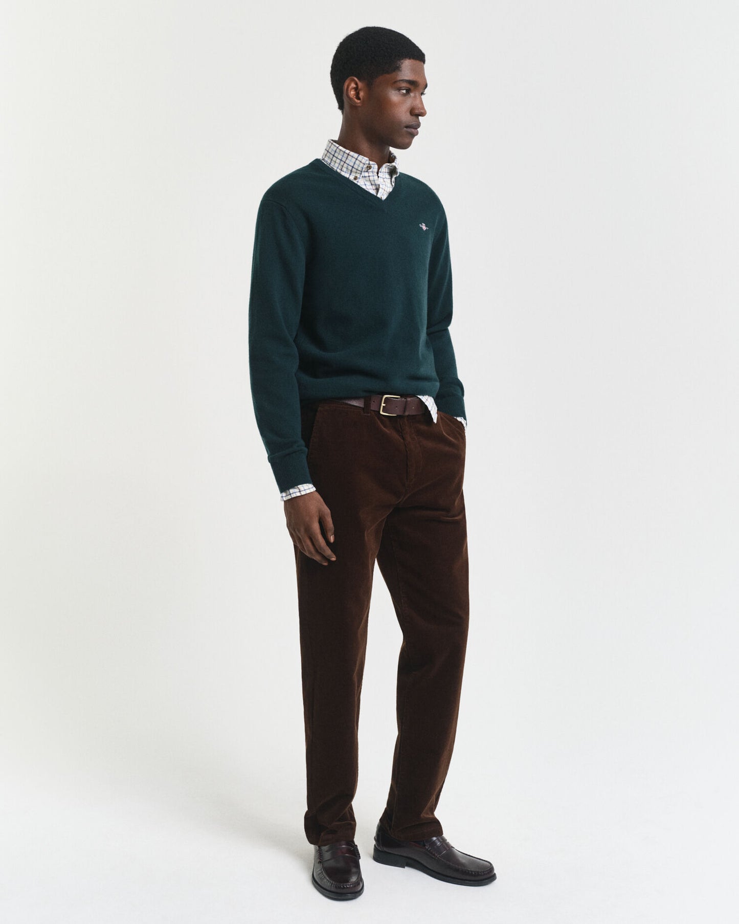 Pull en V en laine d'agneau superfine