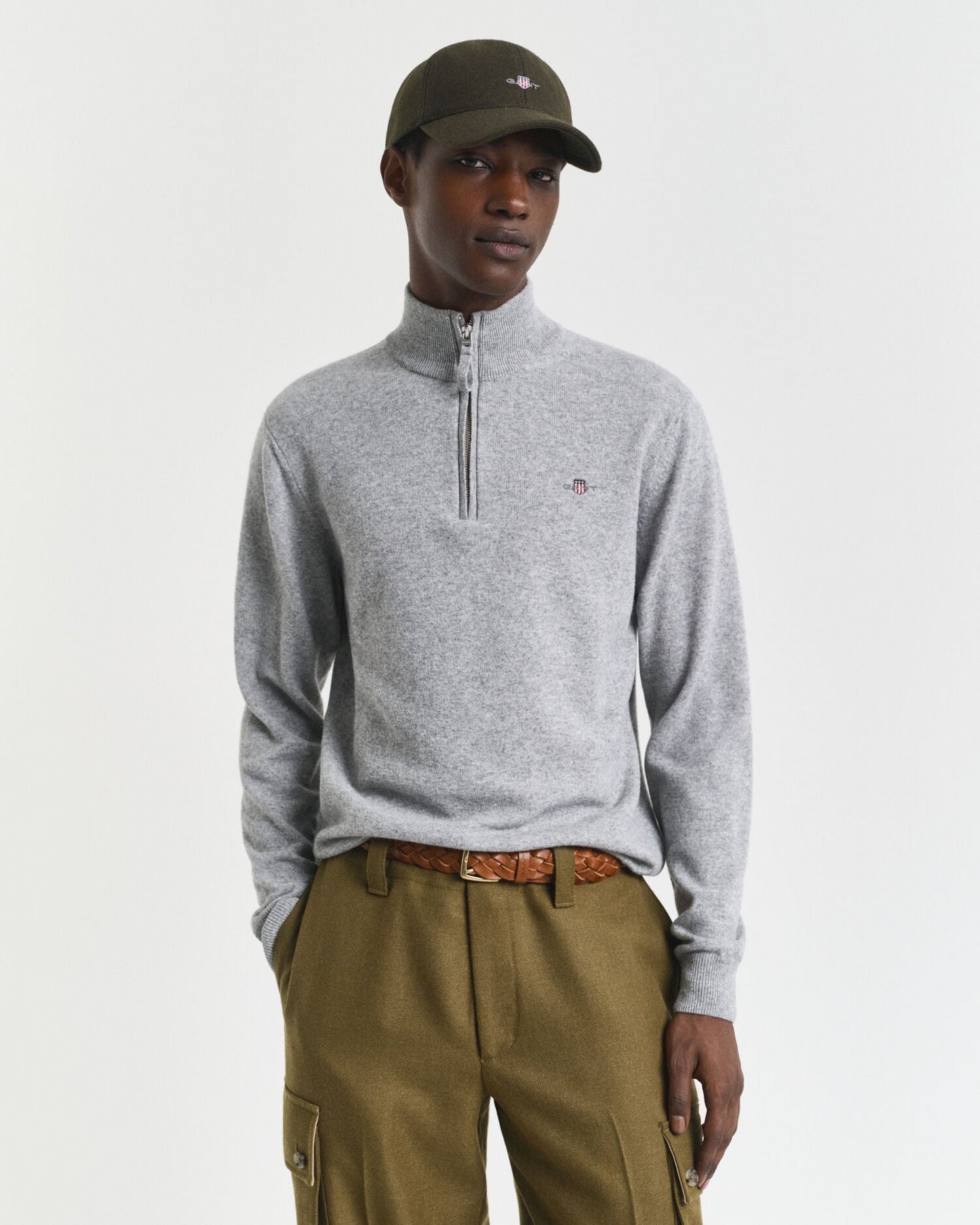 Pull en demi-zip en lambswool superfine